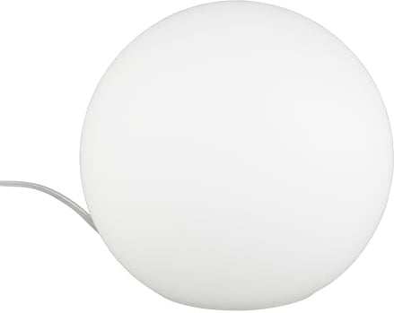 Reality Leuchten Tischleuchte Kugel, ohne Leuchtmittel, Durchmesser 20 cm, mit Schnurschalter, 1 x E27 maximum 25 W, Glas opal weiß R5220-07