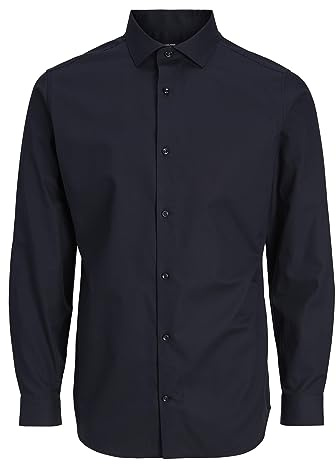 JACK & JONES Herren Jprblacardiff skjorte L/S Noos Langarmshirt, Schwarz, L EU