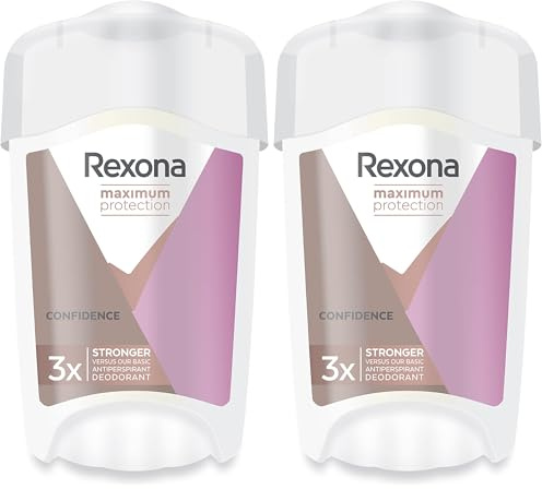 Rexona Women Maximum Protection Anti Transpirant Deo Creme Confidence Deodorant mit 96 Stunden Schutz gegen starkes Schwitzen und Geruch mit 3x Schutz bei Stress, Hitze & Bewegung 45 ml