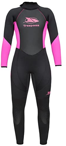 Trespass Aquaria, Black, XXL, Langer 5mm-Neoprenanzug mit innerer Schlüsseltasche für Damen, XX-Large / 2XL / 2X-Large, Schwarz