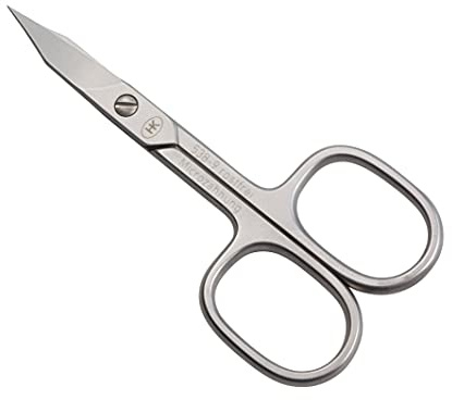 Hans Kniebes Hautschere 9 cm mit Turmspitze – Gebogene Nagelhautschere Edelstahl Rostfrei – Präzise Cuticle Scissors für Maniküre & Pediküre – Profi Qualität mattiert