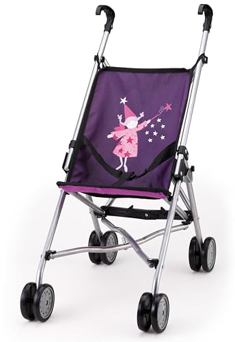 Bayer Design 30112AA - Puppen Buggy, zusammenklappbar, mit Doppelrädern, lila, ‎50 x 27.5 x 55 cm
