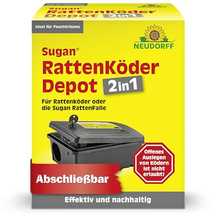 Neudorff Sugan RattenKöder Depot – Zur sicheren Platzierung von Rattenködern oder Einer Schlagfalle für eine effektive Rattenbekämpfung, 1 Stück
