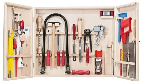Pebaro 419 Profi-Laubsägeschrank, 32 Teile, komplettes Set im Holzschrank | Stahlwerkzeuge, Laubsägebogen made in Germany, Bohrmaschine, Basteln mit Holz, Laubsägen, Geschenkidee für Handwerker