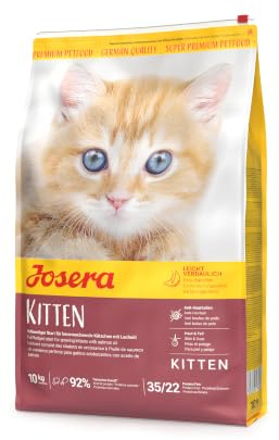 Josera Kitten Premium Trockenfutter für Katzen, Lachs & Geflügel, 10 kg | Für wachsende Kätzchen und stillende Katzen, leicht verdaulich, weizenfrei, anti-Haarball, gesunde Haut und Fell