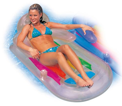 Intex 58802EU - Aufblasbarer Sessel zum Sonnenbaden, Vinyl, Mehrfarbig, 160x85 cm