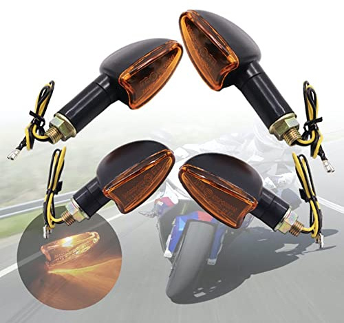 Aiuphing blinker universelle kleine 4 Stück 12 V Motorrad- und scooter-Blinker, 2 kurze und 2 lange Griff, Bernsteinfarbe