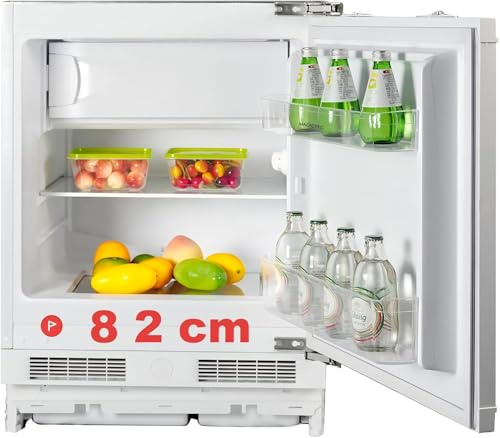 magictec Unterbau kühlschrank 82 cm hoch Unterbaukühlschrank 60 cm breit mit gefrierfach Einbaukühlschrank | 96L (84L/12L) | Energieeffizient, Low Frost | Leise | Türscharnieren Wechselbar