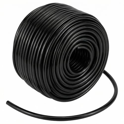 QWORK® 50m Garten Bewässerungsschlauch, 4/7mm Flexibler Tröpfchenbewässerung Schlauch PVC Wasser Schlauch für Landwirtschaft Garten Bewässerungssystem