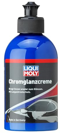 Liqui Moly Lackpflege Chromglanzcreme, Art.-Nr.1529 I 250 ml Chrompolitur Auto zur Reinigung & Chrompflege I Entfernt Blindstellen & Rost an Chromteilen I Langzeit-Korrosionsschutz & Glanz