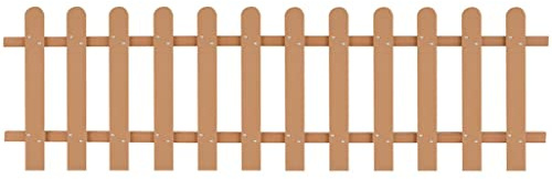 vidaXL Lattenzaun Gartenzaun Friesenzaun Zierzaun Zaun Zaunlatte Vorgartenzaun Beetumrandung Beeteinfassung Balkonbrett 200x60cm WPC