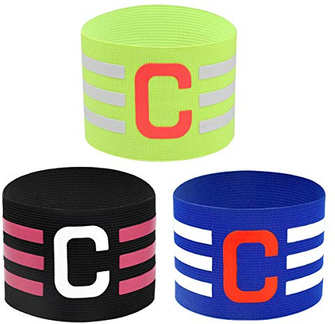 Dokpav 3 Stück Fußball Spielführer-armbind, Verstellbare Größe Elastische Kapitänsbinde, Fußball Captain Armband, Elastic Kapitäns Armbinde für Kinder und Erwachsene