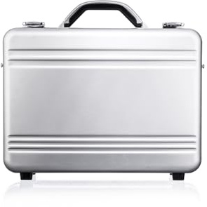 GUARDIQUE Aluminium Aktentasche, CW-022, mit Deckeleinsatz & Trennwand-Set, Attachékoffer, Aktenkoffer aus Aluminium, Alu-Koffer, Demonstrationskoffer, Schutzkoffer, Silber, 39,2 × 28,2 × 10,5 cm