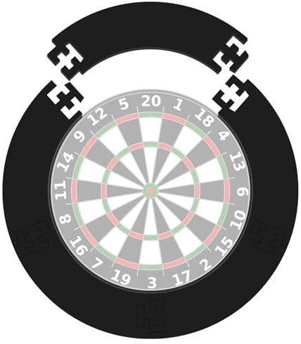 Dartscheibe Schutzring Innerer Kreis 45.5cm Außenring 72cm, 5 Stücke Eva Dartscheibe Umrandung, Dartboard Protective Dartring,Wandschutz Dartscheibe (Schwarz, 45.5cm)