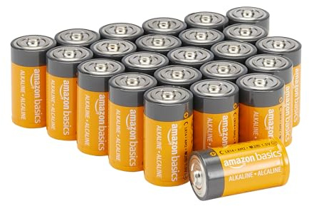 Amazon Basics Allzweck-Alkali-Batterien vom Typ C (Babyzellen), 1,5 V, 5 Jahre lagerfähig, 24 Stück