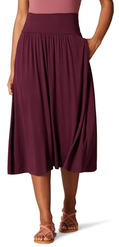 Amazon Essentials Damen Midirock aus Jersey zum Hineinschlüpfen, 66,0cm Länge