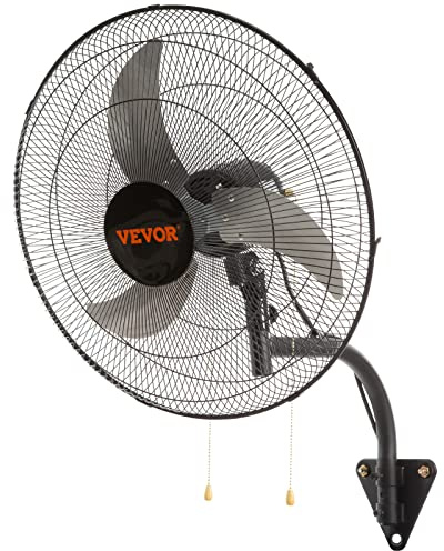VEVOR Wandventilator, 49 cm oszillierender Wandventilator, 4650 CFM, 3 Geschwindigkeiten, gewerblicher oder privater Ventilator zur Kühlung von Lager, Gewächshaus, Werkstatt, Terrasse, Keller, Schwarz
