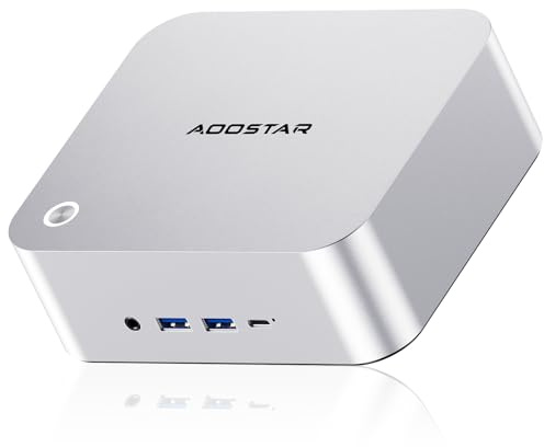 AOOSTAR MACO Mini PC Ryzen 7 H 255(bis zu 4,9GHz) Barebone Mini Desktop Computer Kein RAM Keine M.2 PCIe4.0 SSD, Micro Gaming PC/OCuLink/2xUSB4/2x2,5G LAN/4-Screen Display/Fingerabdruck Entsperren