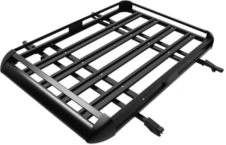 LKHDONG Dachträger 140 x 135 cm, Dachkorb Auto Einstellbare Breite, Aluminium Dachgepäckträger bis 150KG, Korb Gepäck für SUV-Modelle mit Eingebauten Gepäckträgern