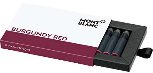MONTBLANC Tintenpatronen Burgundy Red 105199 – Hochwertige Tinte für Füllfederhalter Burgunder Rot – 1 Schachtel à 8 Füllerpatronen