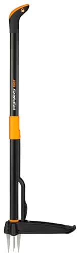 Fiskars Xact Unkrautstecher, Länge: 1 m, Rostfreie Stahl-Arme/Kunststoff-Griff, Schwarz/Orange, Kartoneinzelverpackung, 1077305
