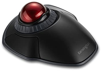 Kensington Orbit kabelloser Trackball mit Scrollring, professionelle Maus mit Bluetooth, (2,4 GHz kabellos), optisches Tracking & AES-Verschlüsselung, Links- oder Rechtshänder, Schwarz/Rot, K70992WW