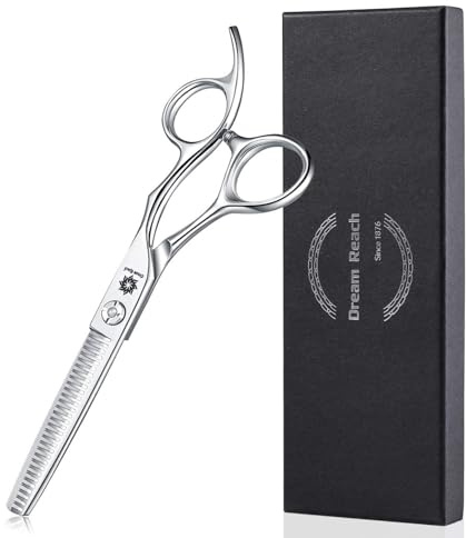 Dream Reach Haarschere Friseurschere Effilierschere Scharfe Haarschneideschere Japanischer Edelstahl 440C Handarbeit zum Ausdünnen und in Form bringen Perfekter Haarschnitt V-Zahnklinge
