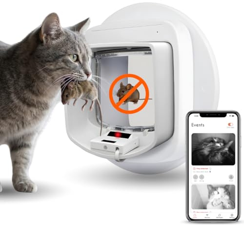 ZeroMOUSE 2.0 – Mauserkennung: Katzenklappen-Erweiterung für Beute- und Chiperkennung, Katzenklappe mit Mauserkennung, Katzenklappe mit Chiperkennung, App-Steuerung inklusive