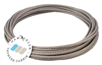 40 Meter - 8,0mm Edelstahldrahtseil 7x19 V4A Inox rostfrei Drahtseil Stahlseil Geländerseil