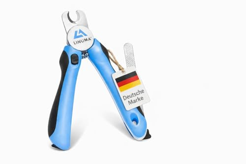 LINUMA® Hunde Nagelschere & Krallenzange für Hunde und Katzen – Krallenschere mit Sicherheitsgriff – Nagelknipser für Hunde, Katzen, Kaninchen & Nager