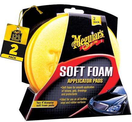 Meguiar's Soft Foam Applicator Pads - Weiche Schaumstoff Applikator Pads, 2erPack, Ideal für die Verwendung auf Lack, Felgen und Reifen, maschinenwaschbar, X3070EU