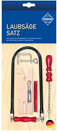 Pebaro 705P Laubsäge-Set , 12 Teile, komplettes Set für Laubsägearbeiten, mit Laubsägebogen made in Germany, Basteln mit Holz, Laubsägen, Bastelset, Geschenkidee für Kinder