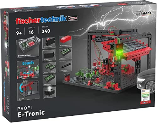 fischertechnik 559883 PROFI E-tronic – Elektronik Bausatz für Kinder ab 9 Jahren, Experimentierkasten mit Transistoren & Kondensatoren, fördert technisches Verständnis, Schwarz