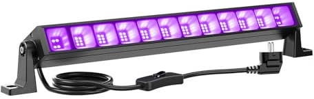 Onforu 27W LED Schwarzlicht, UV Bar Schwarzlichtlampe mit Stecker, IP66 Wasserdicht UV Strahler Außen, Fluoreszenz Schwarzlicht Strahler mit 60 LEDs, UV Licht Röhre mit Schalter für Party, Deko