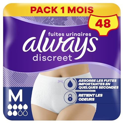 Always Discreet Inkontinenz-Höschen Plus Für Frauen, M, 48 Höschen, Verhindert Auslaufen Und Gerüche, Angenehm Und Kaum Spürbar