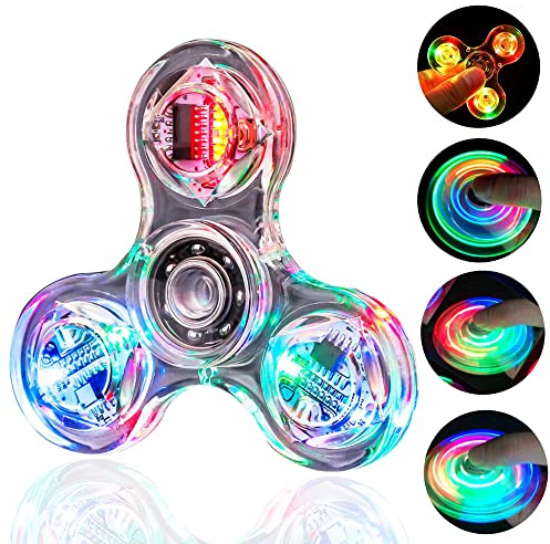 Steemjoey LED Kristall Fidget Spielzeug für Kinder Erwachsene, LED Kristall Fidget Set Finger Toy, Hand Fidget Spielzeug ADHD Anti Angst Spielzeug Stressabbau Spielzeug