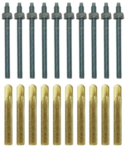 BATIFIX Verbundanker Set 10 Stück, Patrone + Ankerstange - Edelstahl A4 oder verzinkt I Styrolfrei Option 1 I Schwerlast-Anker -dübel I Gewinde (Verzinkter Stahl, M8 x 110)