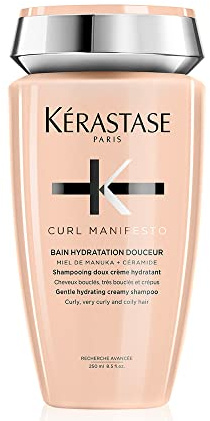 Kérastase Pflegendes Shampoo für lockiges und krauses Haar, Mit Manuka Honig und Ceramiden, Bain Hydratation douceur, Curl Manifesto, 250 ml