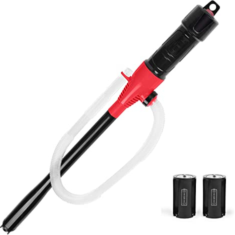 Flintronic Elektrische , Hand Wasserpumpe für Verschiedene , Batteriepumpe, Umfüllpumpe von Diesel Öl Wasser, Benzinpumpe, Flüssigkeit Pumpe, Rot