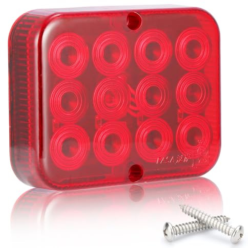 SPARKMOTO 1 x LED Nebelschlussleuchte Nebellicht Rückleuchte rot 12V E-Prüfzeichen Wasserdicht für PKW Anhänger Traktor Wohnwagen,Nebelschlussleuchte anhänger led,nebelscheinwerf universal,IP67