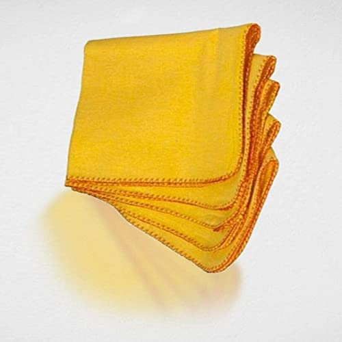 4 Stück Jumbo Yellow Duster 100% Baumwolle Reinigungstuch Premium Qualität Waschbar Wiederverwendbar Mehrzweck Küche Staubtuch Heavy Duty Poliertuch 35x45cm