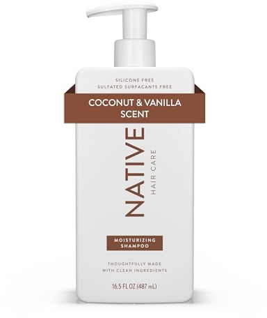NATIVE Coconut & Vanilla Feuchtigkeitsspendendes Shampoo 487ml | Alle Haartypen, Coloriert & Behandelt, Fein bis Trocken & Geschädigt, Sulfatfrei, Silikon- & Farbstofffrei