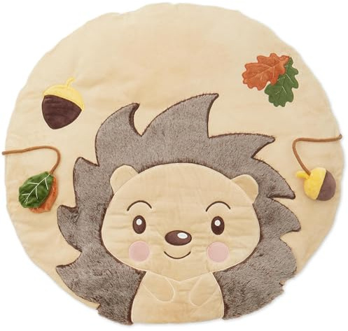 Bieco Baby Krabbeldecke Ø 70 cm | Igel Motiv Activity Decke Baby | Krabbeldecke für Baby | Geeignet für Baby Spielbogen | Plüsch Baby Spielmatte | Spieldecke Baby | Krabbelmatte für Spieltrapez