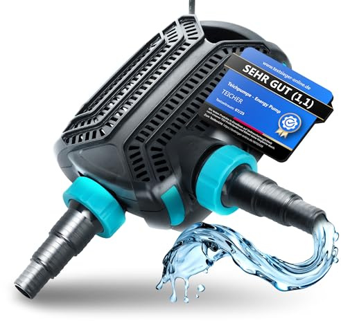 Teicher Filterpumpe EP-5200X [Neues Modell] – Teichpumpe für außen 40W, 5200 l/h Energie effizient | Bachlaufpumpe Gartenteich Bachlauf Wasserfall | Filter Pumpe Teich Pond Pump Teichpumpen IPX8 Norm