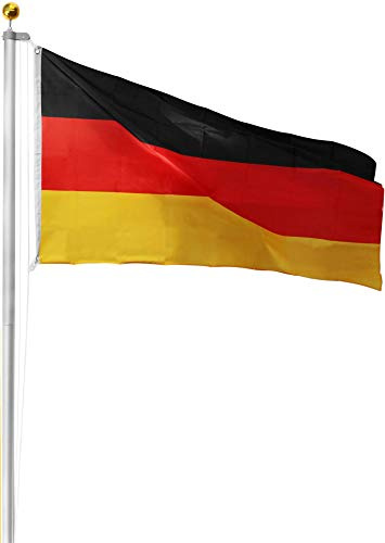 normani Aluminium Fahnenmast 6,20-6,80-7,50-8,00 oder 9,00 m Höhe inkl. Deutschlandfahne Farbe Deutschland Größe 6.20 Meter