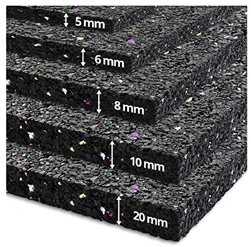 etm Antivibrationsmatte 60x60 cm - zuschneidbar - Gummimatte als Unterlage für Waschmaschinen, Trockner, Lautsprecher - Schallschutzmatte (60x60x2 cm)