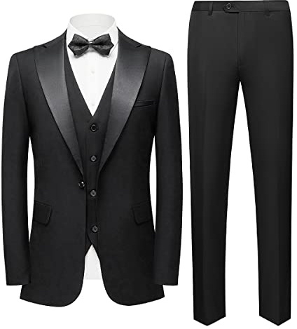 Sliktaa Herren Smoking Anzug 3 Teilig EIN Knopf Slim Fit