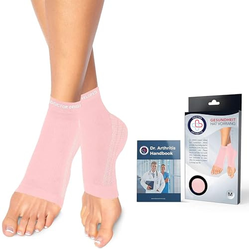 Von Ärzten Entworfen, Sprunggelenkbandage, Flexible Bandage Sprunggelenk, Knöchelbandage für Mittelfuß, Fußbandage für Knöchelprobleme und Achillessehne, Kompressionssocken mit Kupfer, Pink, M