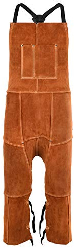 QeeLink Schweißschürze Leder Lang, Flammschutz, Lederschürze, schweißerhose | Flammhemmend, hitzebeständig, abriebfest