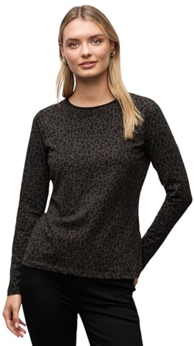 Street One Jersey-Shirt im Leo-Look Darkest Brown 40